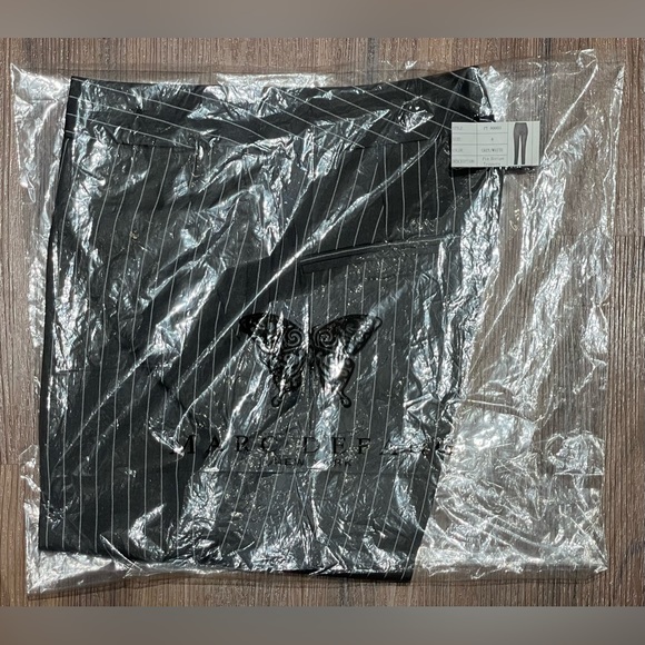 New Marc Defang Dark Gray Pinstripe Tailored Suiting Trousers - 4 US - Picture 4 of 4